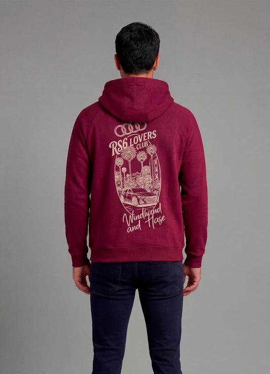 Hoodie Audi RS6 Lovers - Burdeos
