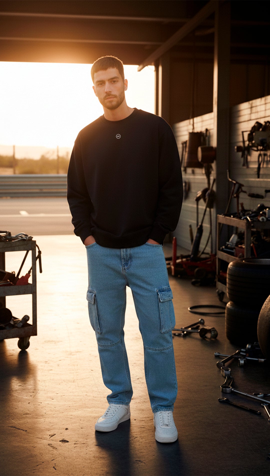 Sudadera Cuello Redondo Ayrton Senna - Negra