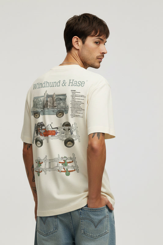 Camiseta Regular Estructura 4x4 - Off White