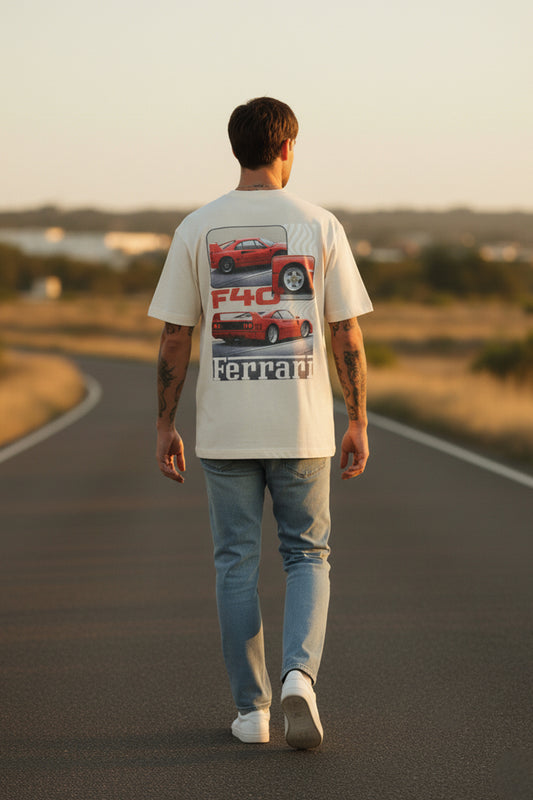 Camiseta Ferrari F40 - Off White