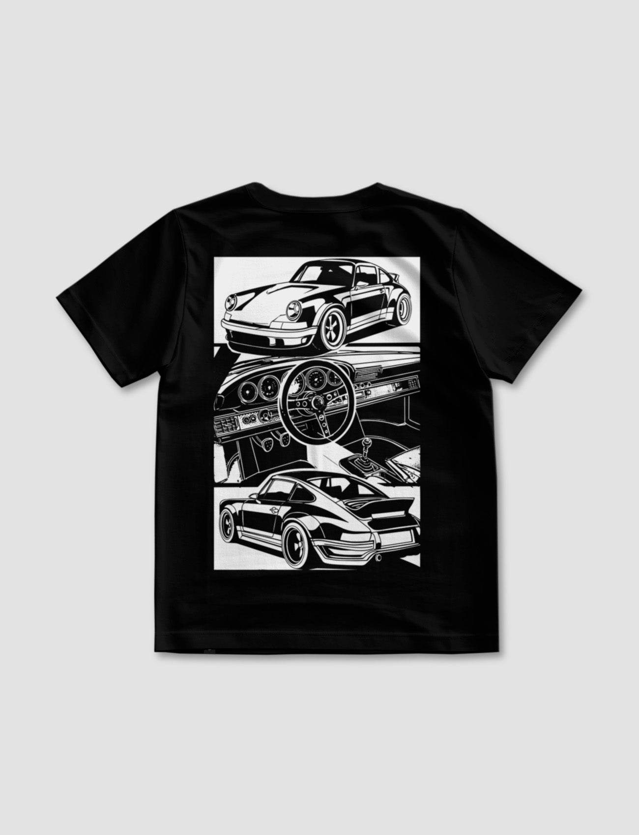 Camiseta Regular Sketch German - Negro - Windhund and Hase