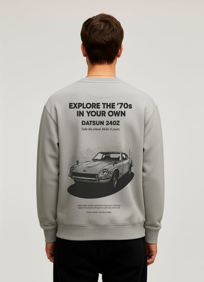 Sudadera Cuello Redondo Datsun - Gris Ash