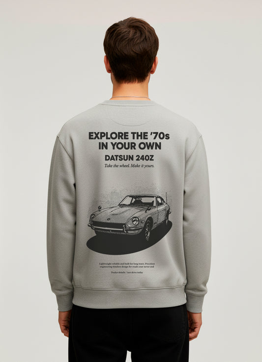 Sudadera Cuello Redondo Datsun - Gris Ash