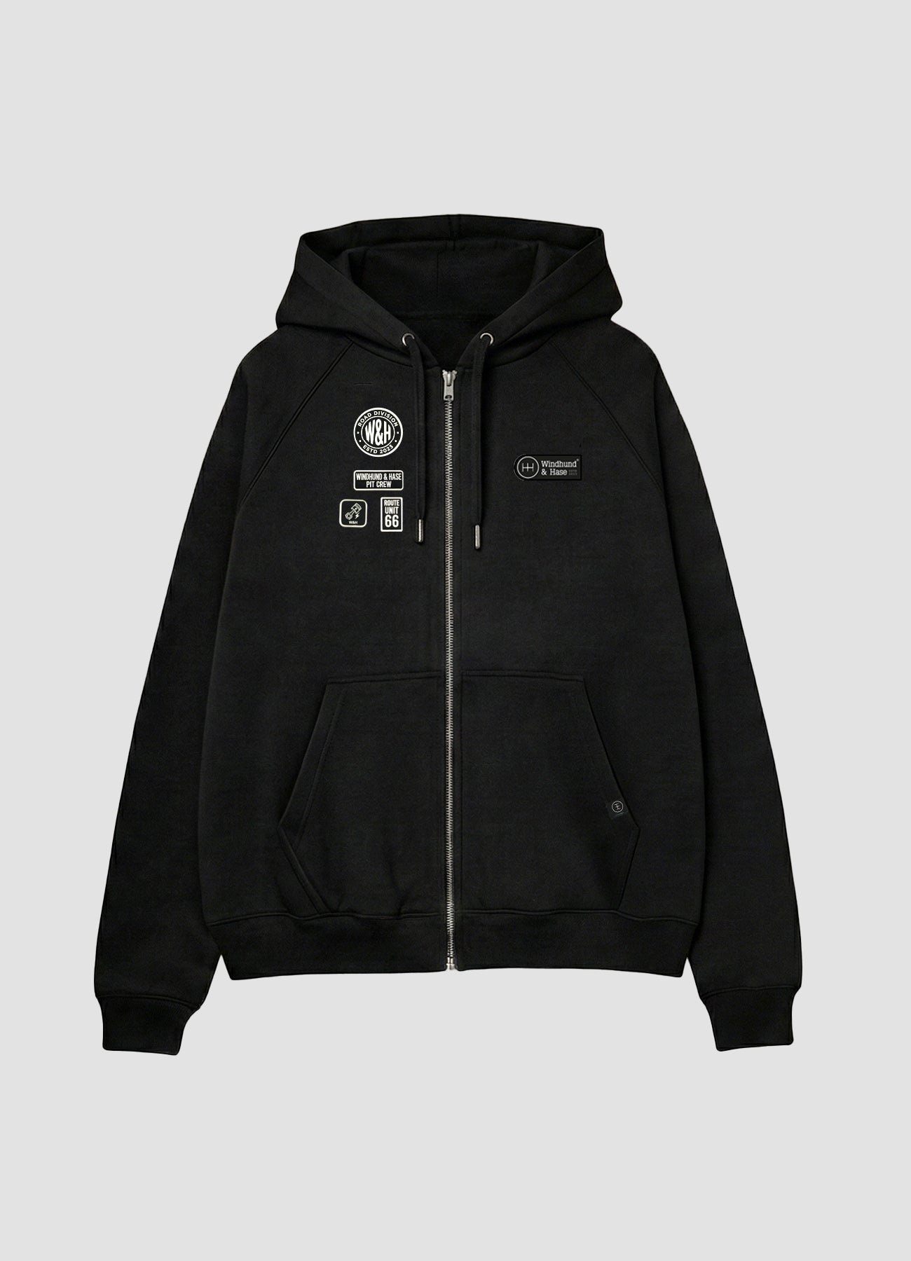 Sudadera Zip - Windhund Pit Crew - Negro