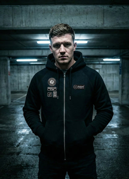 Sudadera Zip - Windhund Pit Crew - Negro