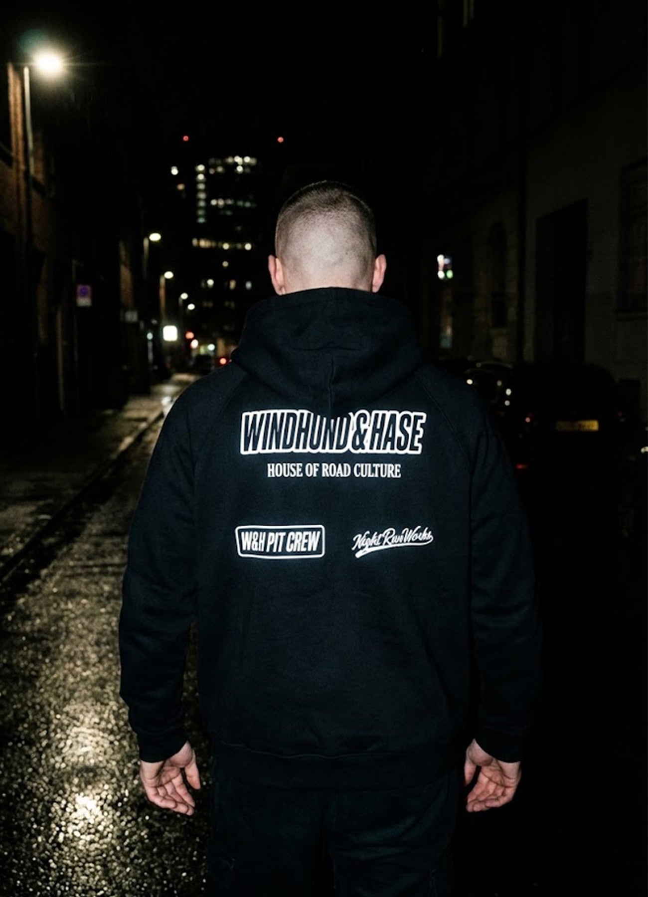 Sudadera Zip - Windhund Pit Crew - Negro