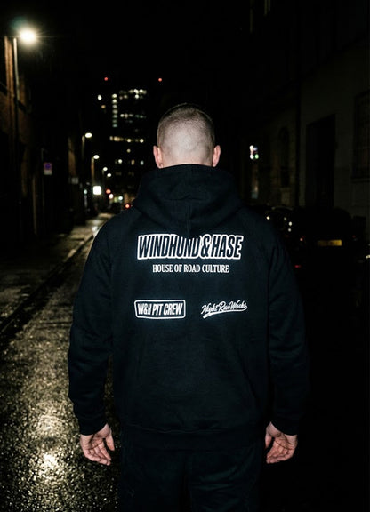 Sudadera Zip - Windhund Pit Crew - Negro