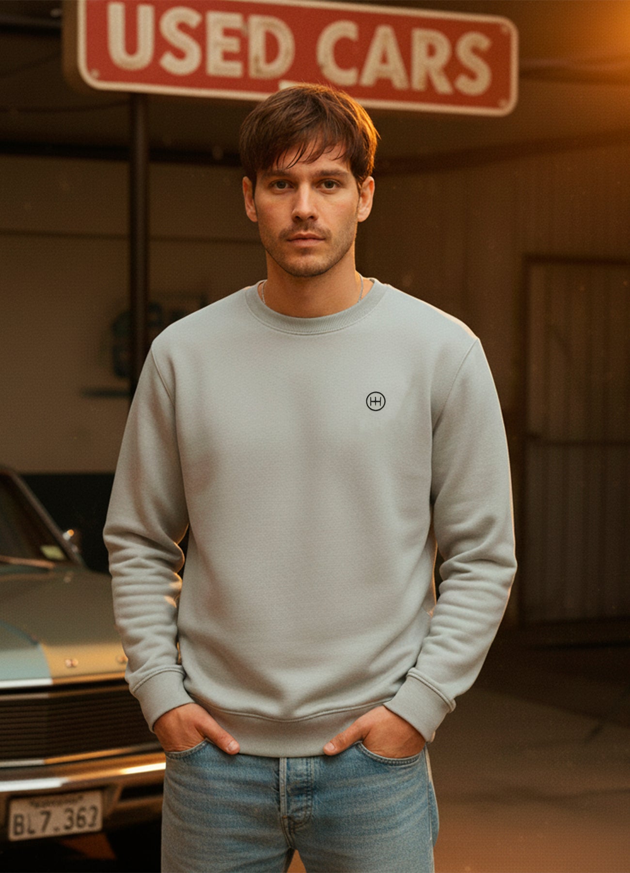 Sudadera Cuello Redondo Datsun - Gris Ash