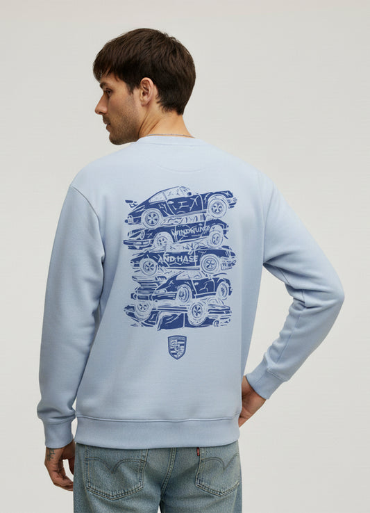 Sudadera Cuello Redondo Crash Porsche - Azul