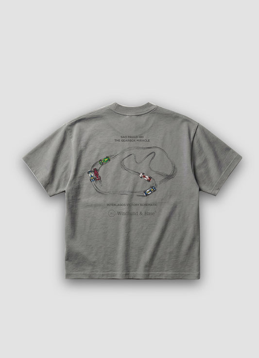 Camiseta Boxy Fit 'Interlagos 1991' Gris Cemento
