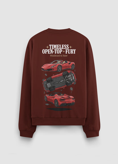 Sudadera Cuello Redondo Ferrari Spider - Burdeos