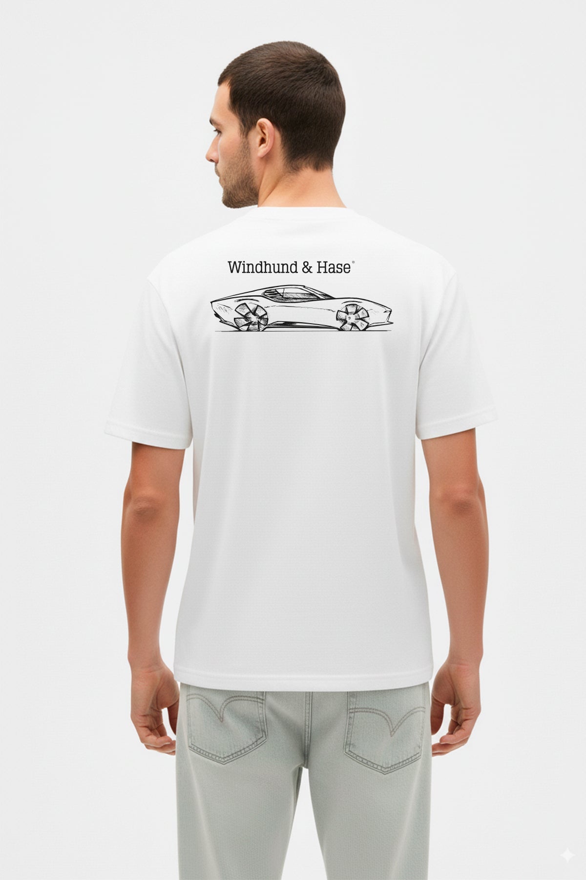 Camiseta Boceto - Blanco - Windhund and Hase