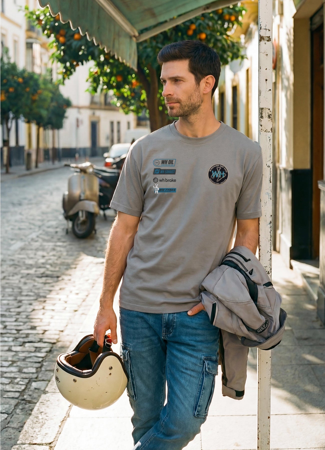 Camiseta Jerez "Grand Stand" Gris Puro - Windhund and Hase