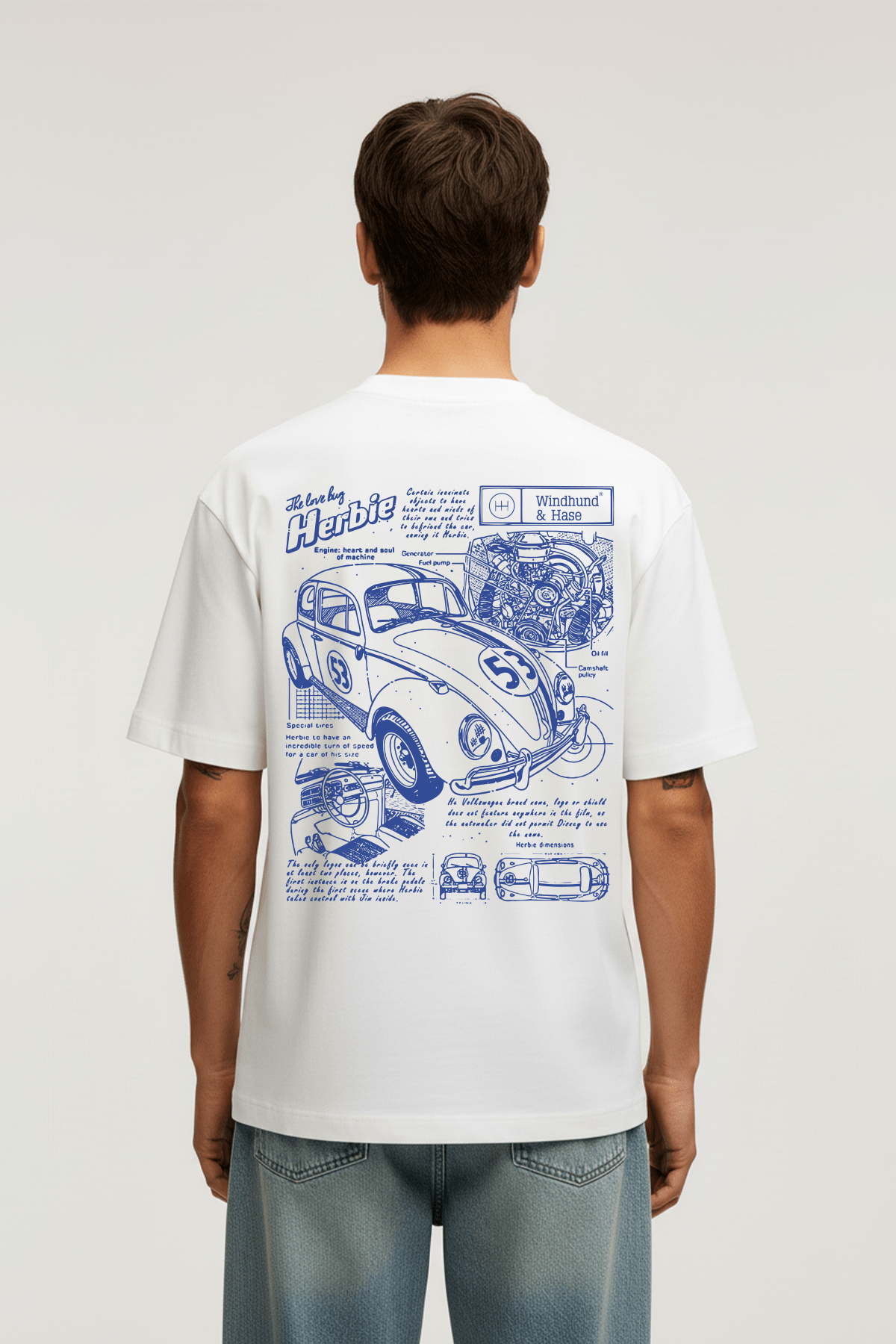 Camiseta Regular Blue Beatle - Blanco - Windhund and Hase