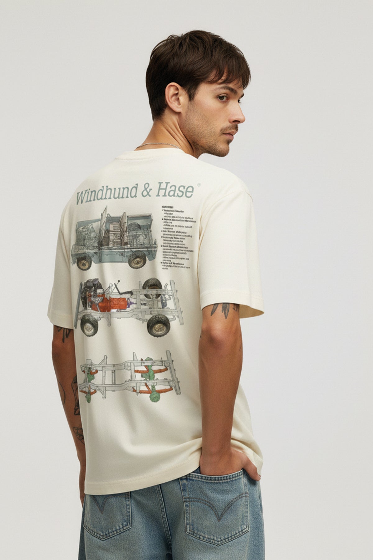 Camiseta Regular Estructura 4x4 - Off White - Windhund and Hase
