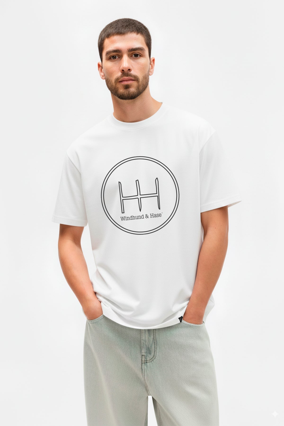 Camiseta WH Doble Line - Blanco - Windhund and Hase