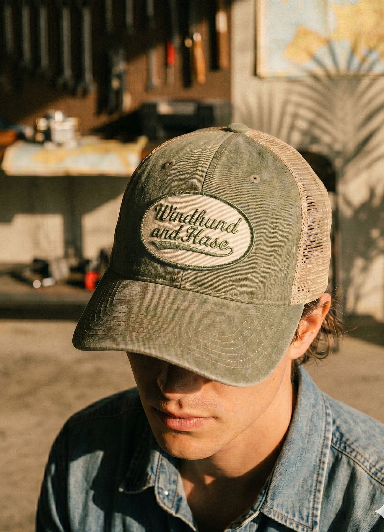 Gorra Trucker Oliva - Windhund and Hase
