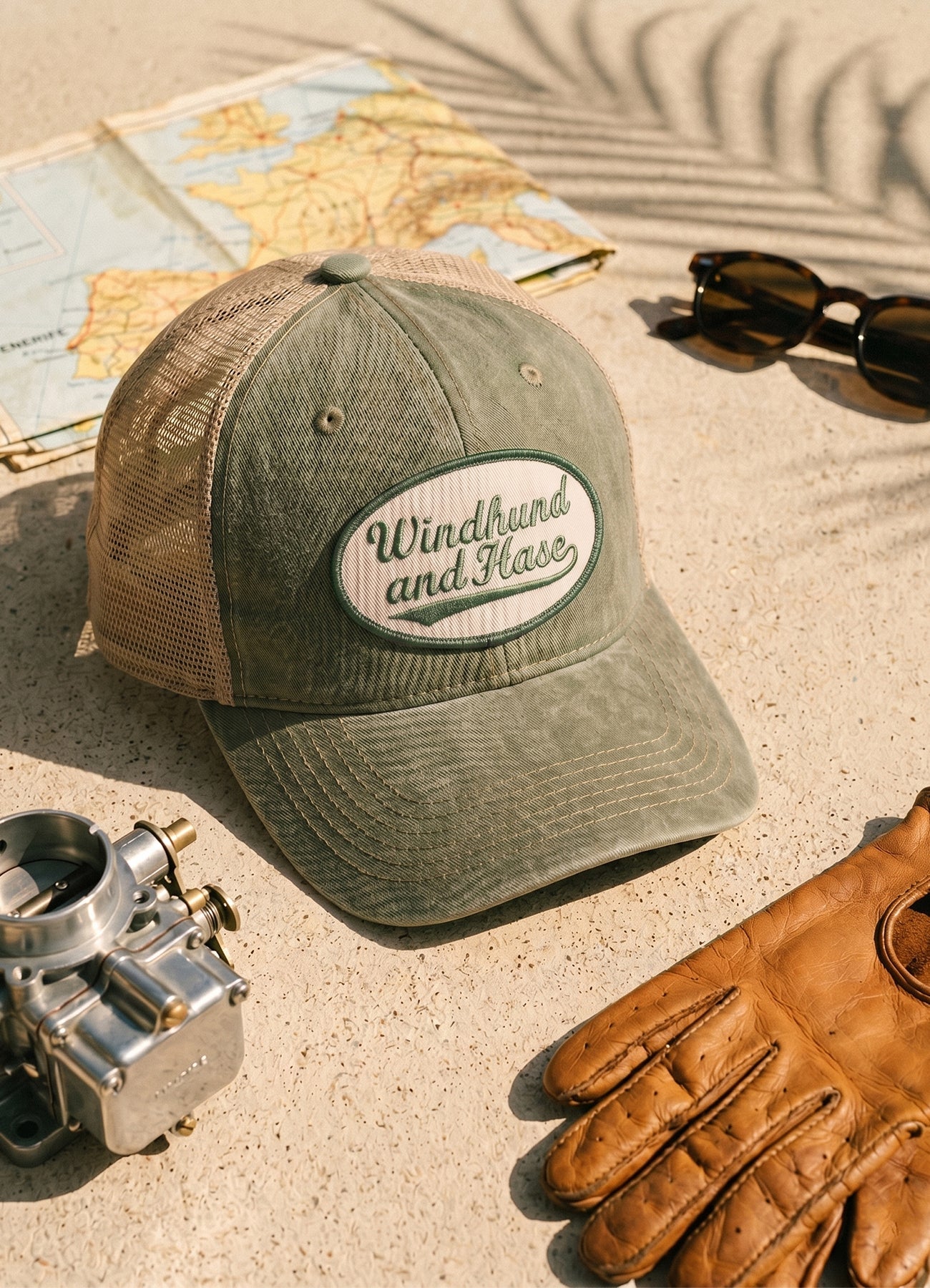 Gorra Trucker Oliva - Windhund and Hase