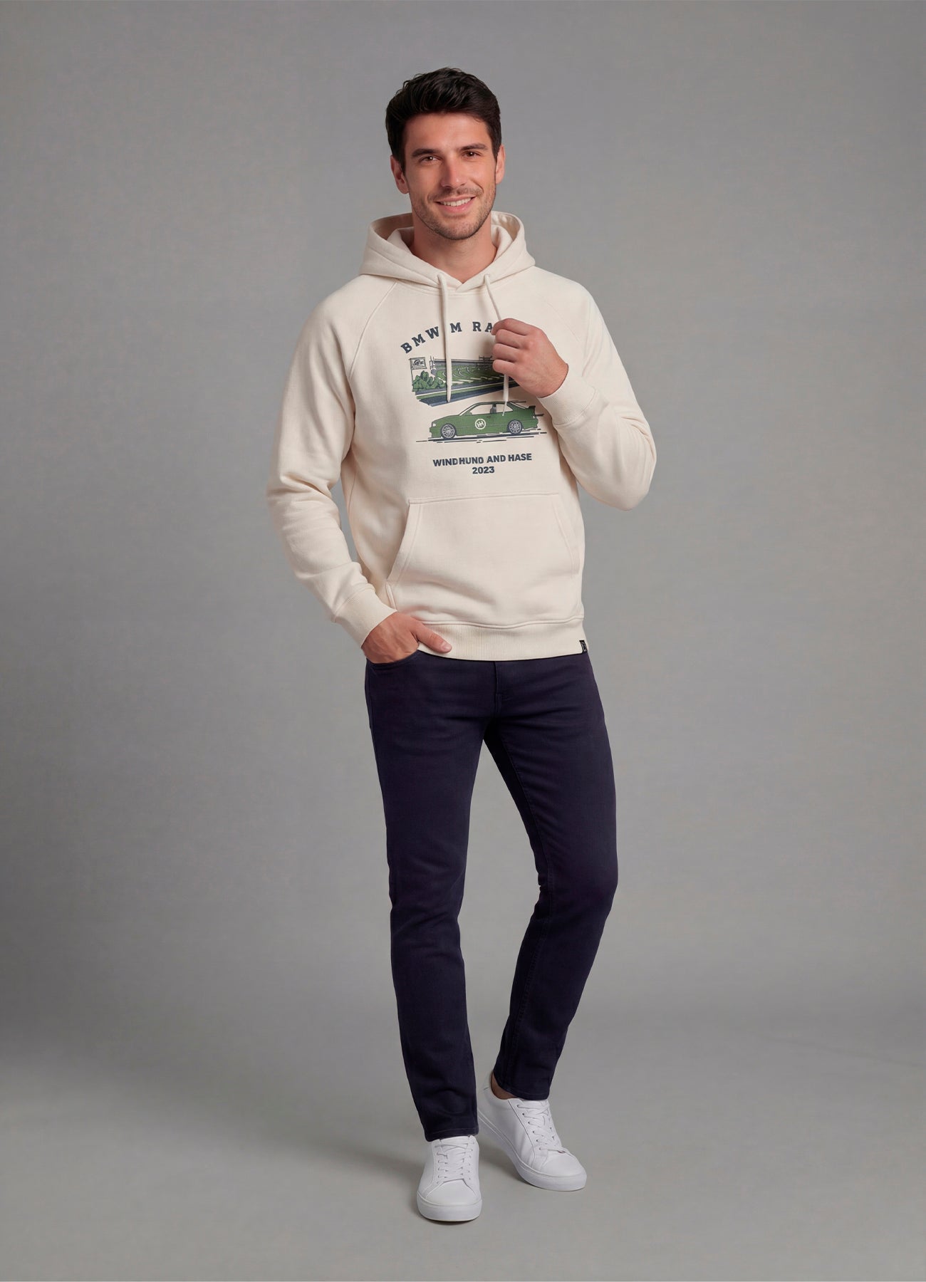 Hoodie BMW M Racing - Off White - Windhund and Hase