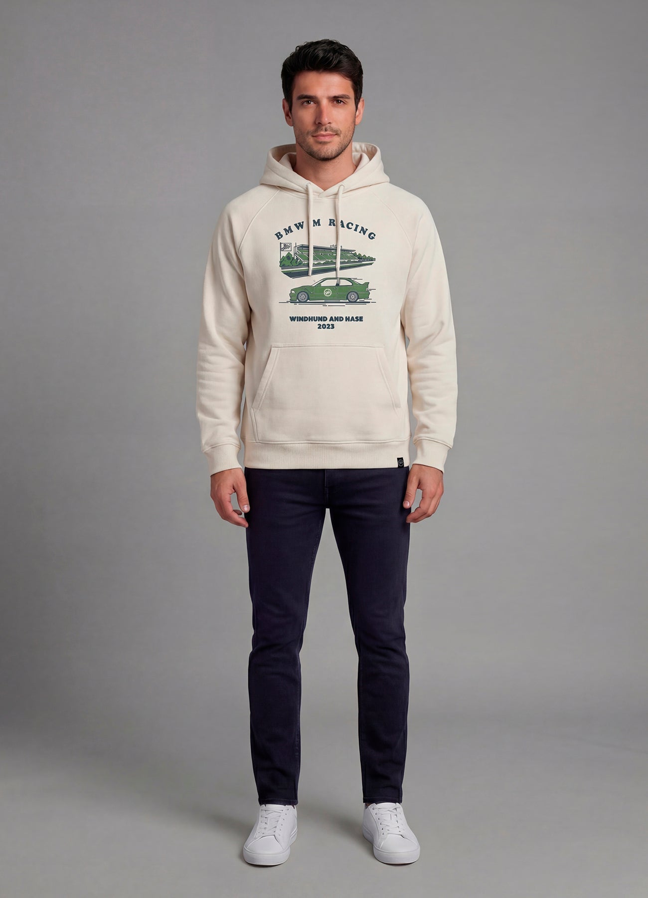 Hoodie BMW M Racing - Off White - Windhund and Hase