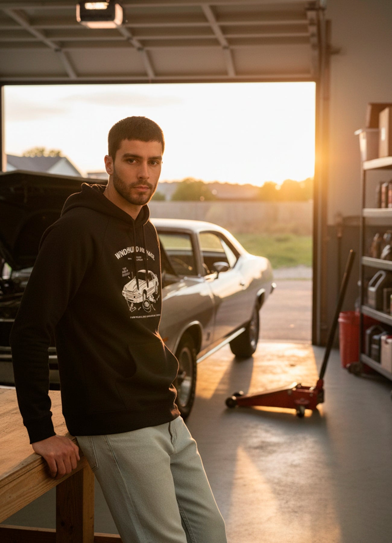 Hoodie Classic Rest - Negro - Windhund and Hase