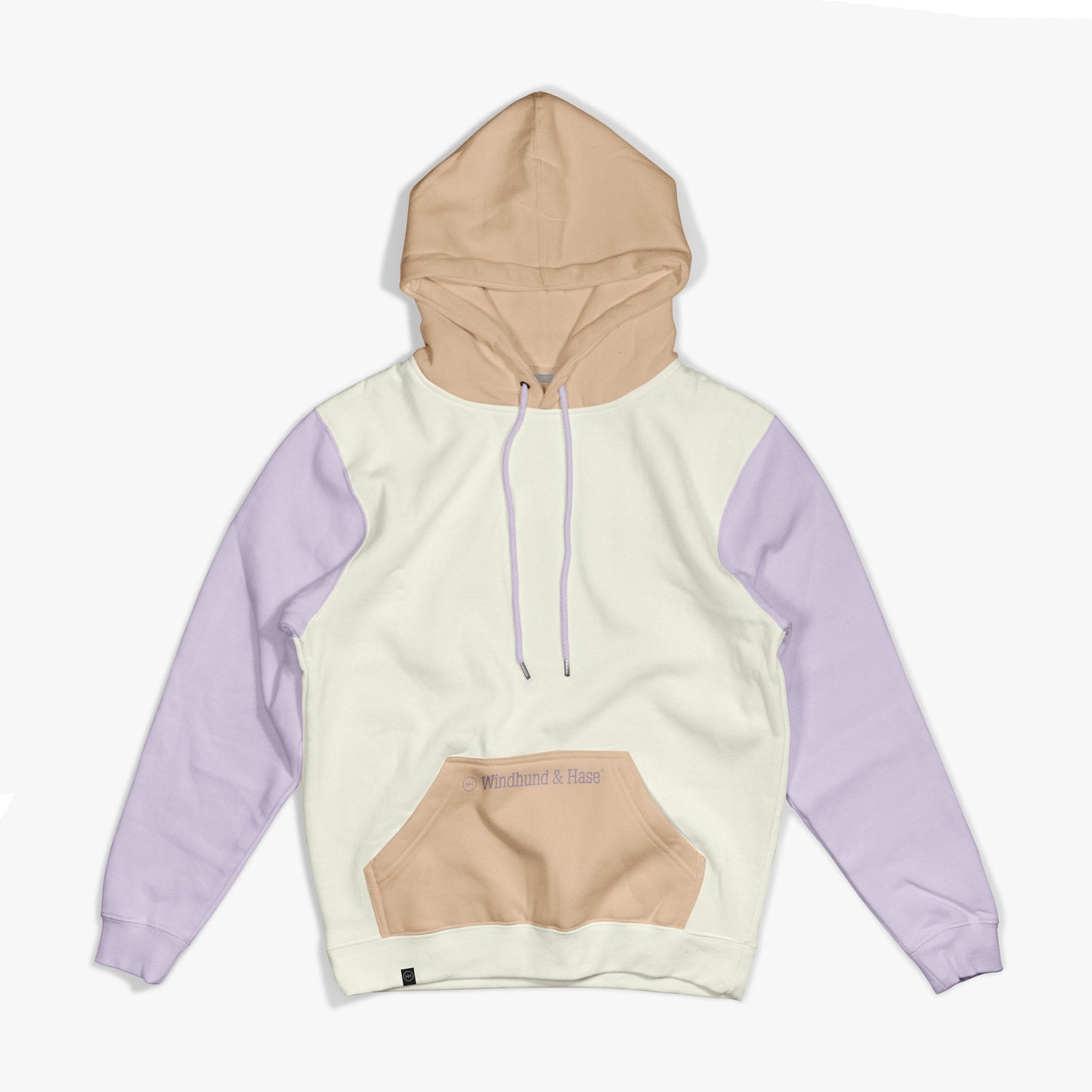 Sudadera Capucha Tricolor - Offwhite - Naranja Sunrise - Malva - Windhund and Hase