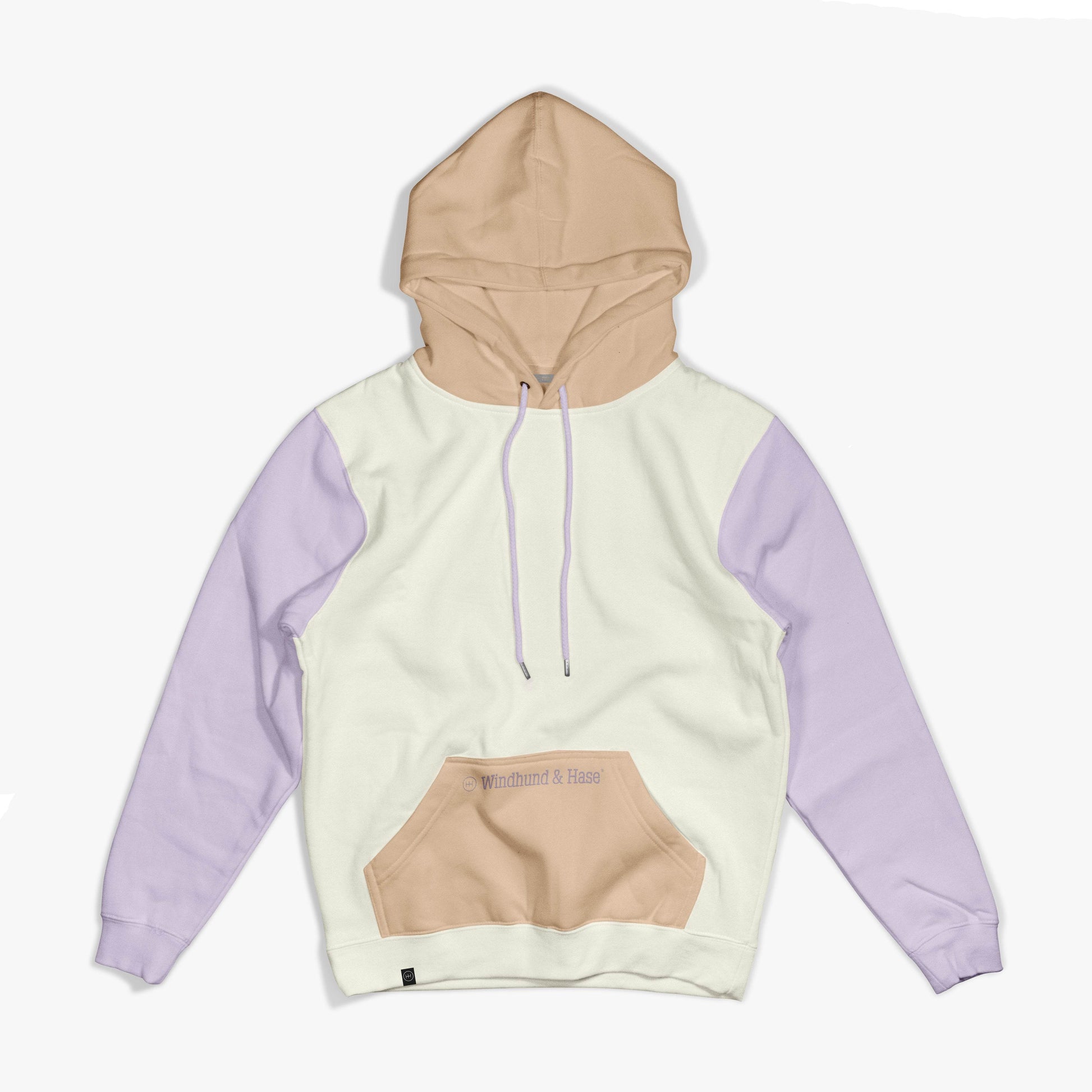 Sudadera Capucha Tricolor - Offwhite - Naranja Sunrise - Malva - Windhund and Hase