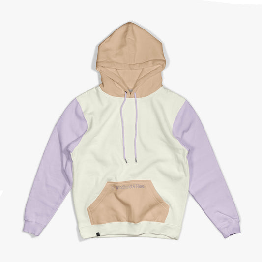 Sudadera Capucha Tricolor - Offwhite - Naranja Sunrise - Malva - Windhund and Hase