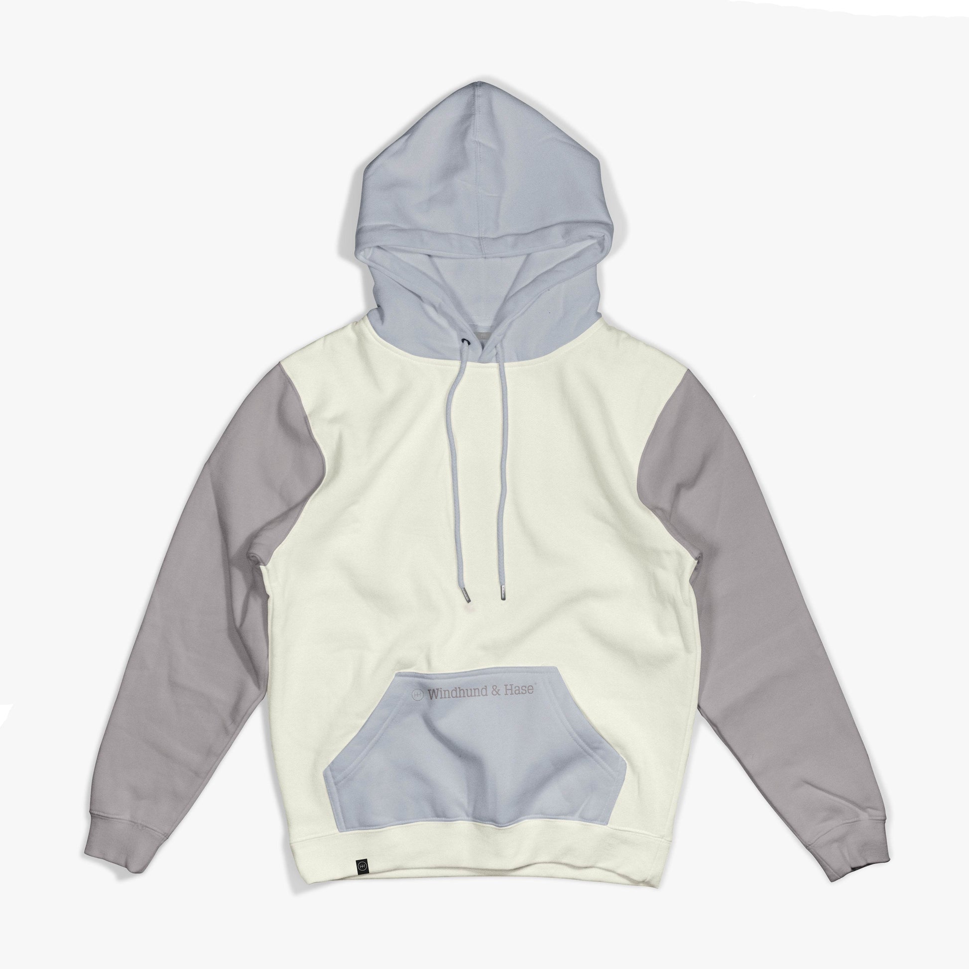 Sudadera Capucha Tricolor - Offwhite - Gris - Azul - Windhund and Hase