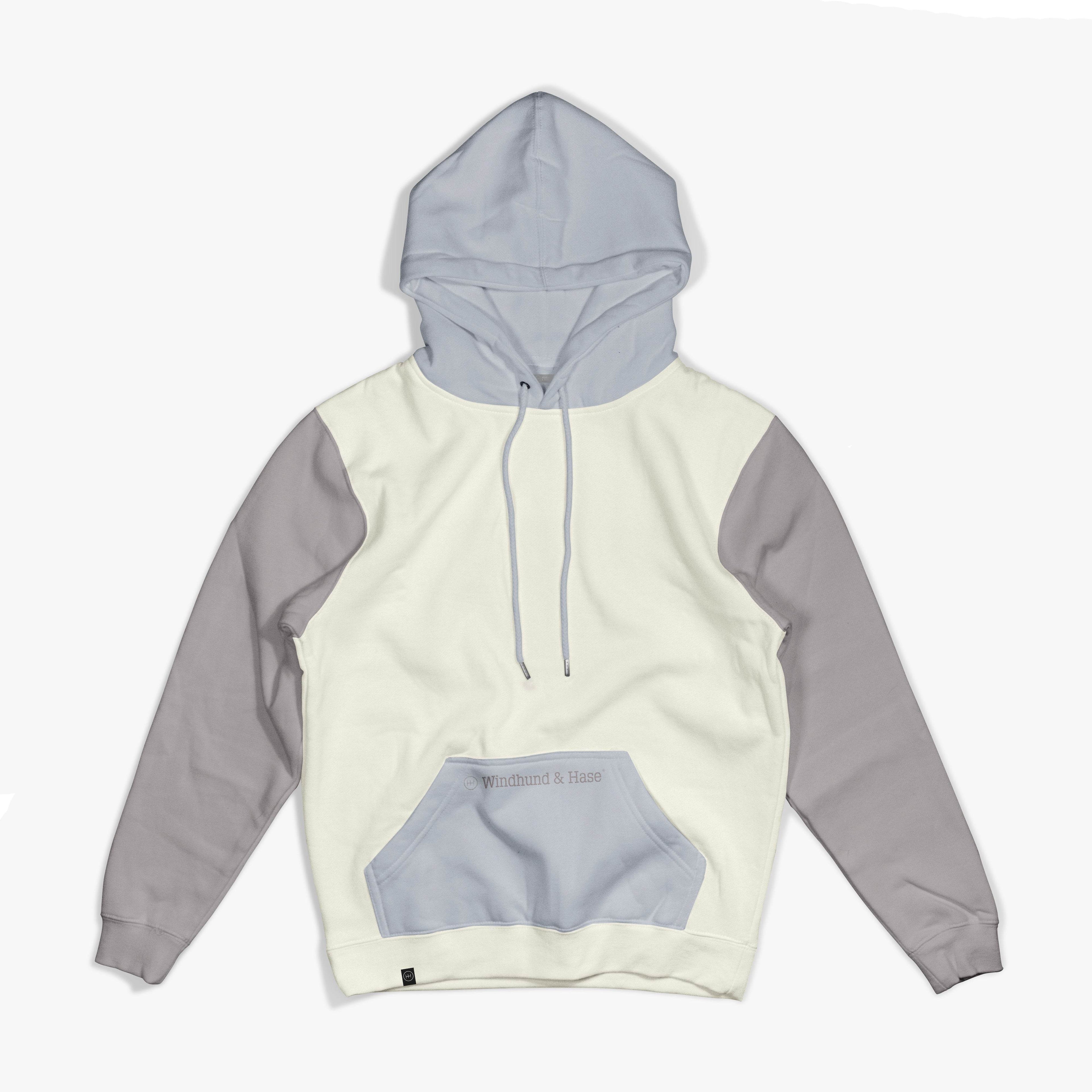 Sudadera Capucha Tricolor - Offwhite - Gris - Azul - Windhund and Hase