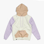 Sudadera Capucha Tricolor - Offwhite - Naranja Sunrise - Malva
