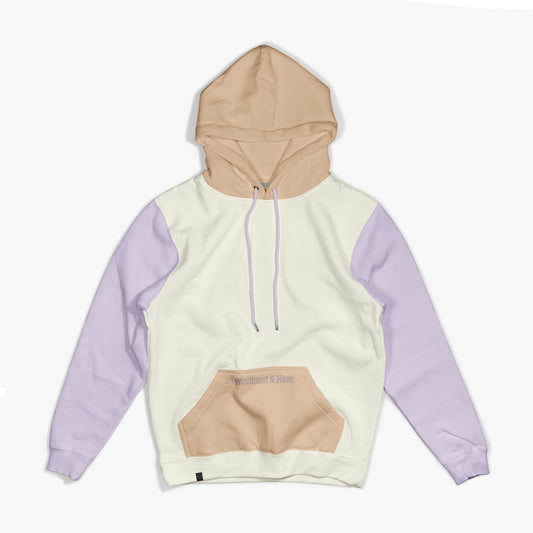 Sudadera Capucha Tricolor - Offwhite - Naranja Sunrise - Malva - Windhund and Hase