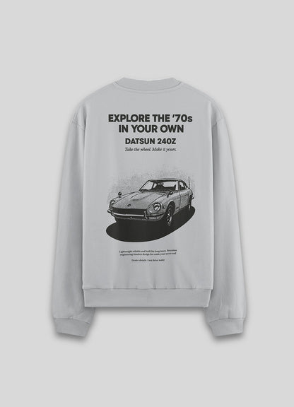 Sudadera Cuello Redondo Datsun - Gris Ash - Windhund and Hase