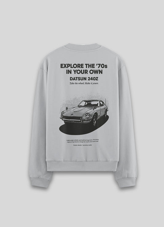 Sudadera Cuello Redondo Datsun - Gris Ash - Windhund and Hase