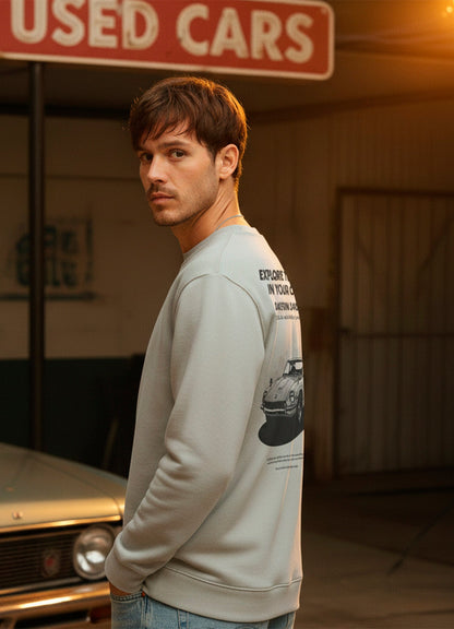Sudadera Cuello Redondo Datsun - Gris Ash - Windhund and Hase