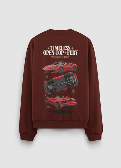 Sudadera Cuello Redondo Ferrari Spider - Burdeos - Windhund and Hase