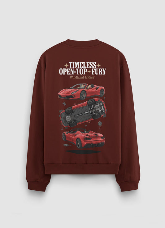 Sudadera Cuello Redondo Ferrari Spider - Burdeos - Windhund and Hase