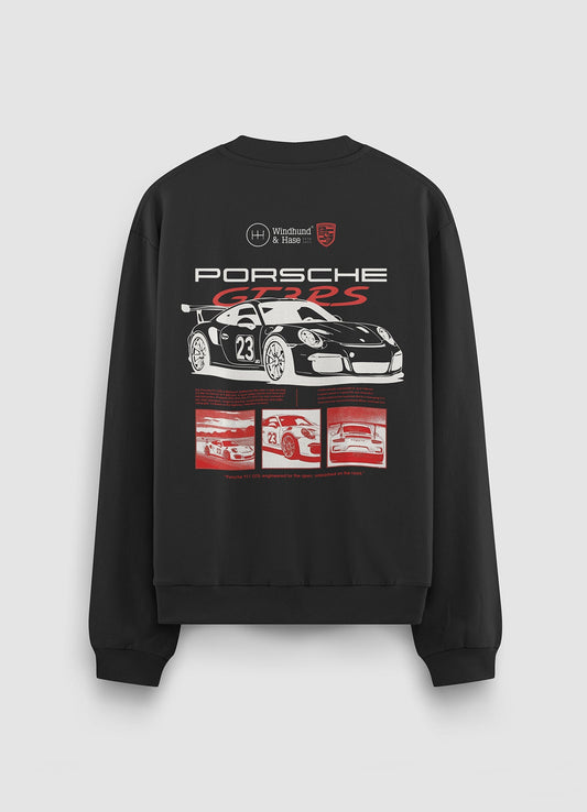 Sudadera Cuello Redondo Porsche GT3 RS - Negra - Windhund and Hase