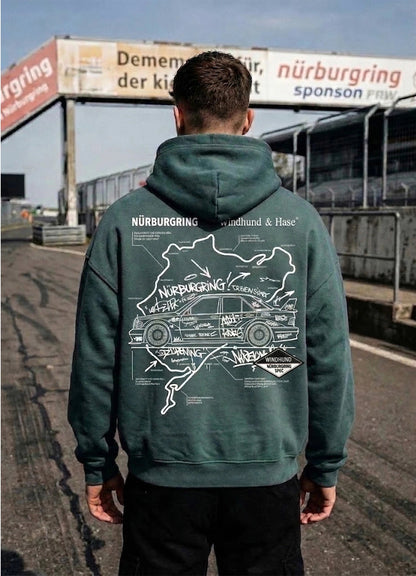 Sudadera Oversize Nürburgring "Track Spec" - Heavyweight Edition - Windhund and Hase
