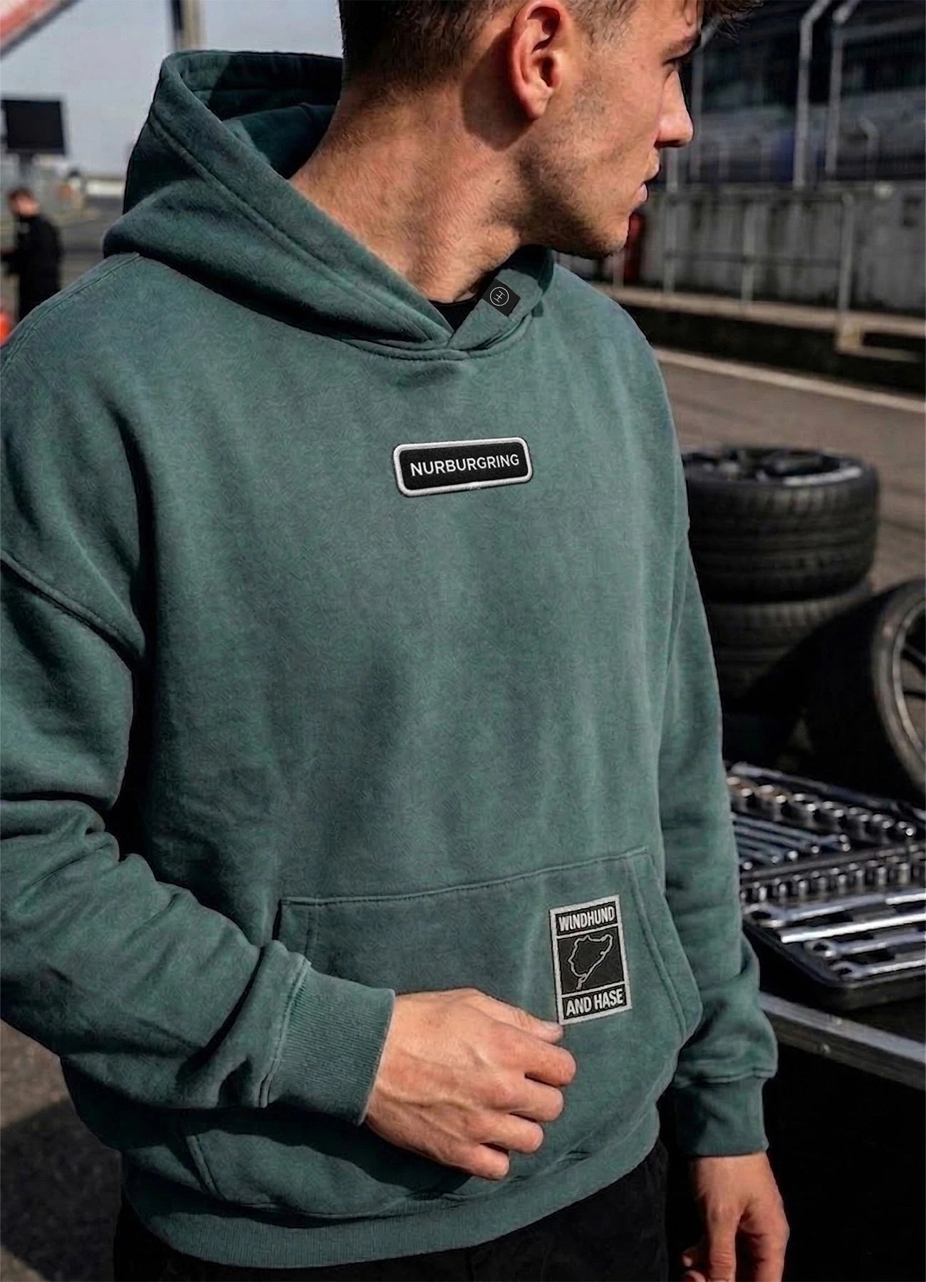 Sudadera Oversize Nürburgring "Track Spec" - Heavyweight Edition - Windhund and Hase
