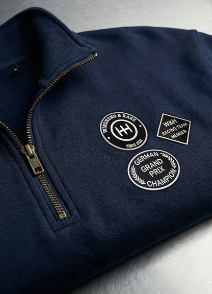 Sudadera Zip 2/3 - W&H German Grand prix - Marino - Windhund and Hase