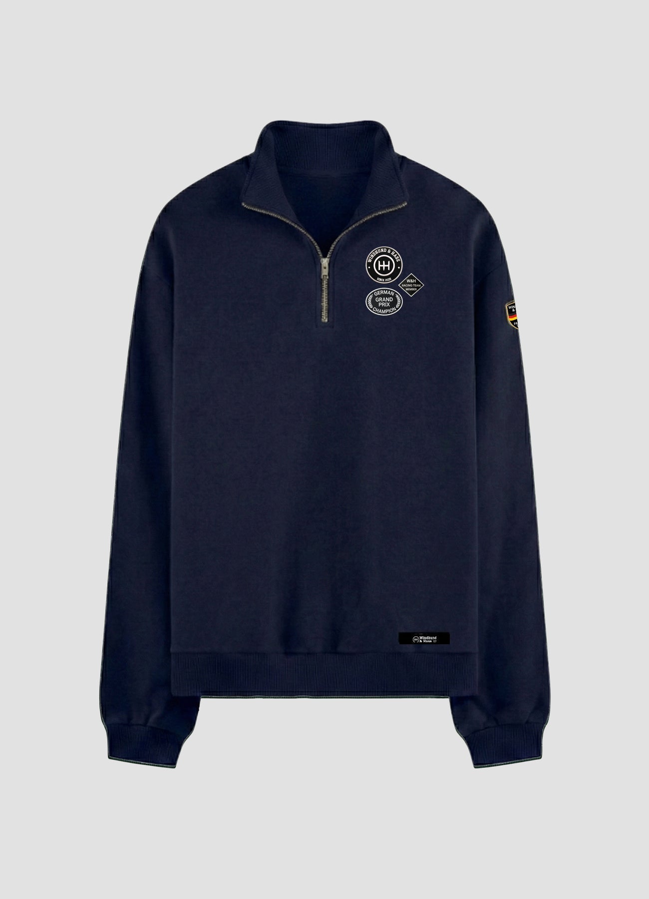 Sudadera Zip 2/3 - W&H German Grand prix - Marino - Windhund and Hase