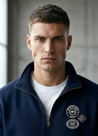 Sudadera Zip 2/3 - W&H German Grand prix - Marino - Windhund and Hase