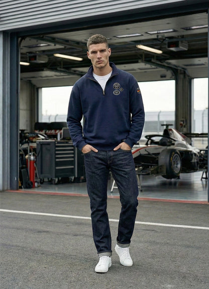 Sudadera Zip 2/3 - W&H German Grand prix - Marino - Windhund and Hase