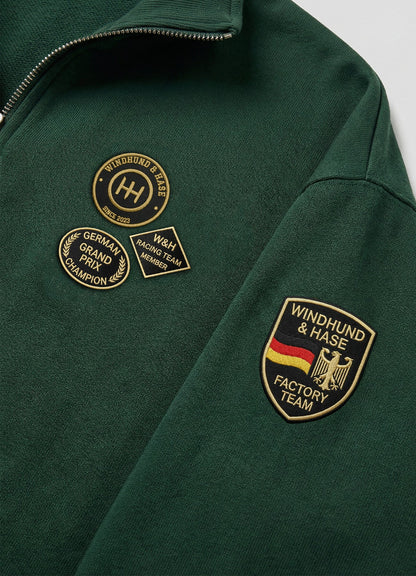 Sudadera Zip 2/3 - W&H German Grand prix - Verde imperial - Windhund and Hase