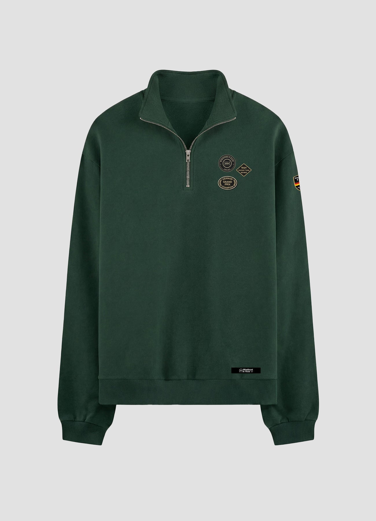 Sudadera Zip 2/3 - W&H German Grand prix - Verde imperial - Windhund and Hase