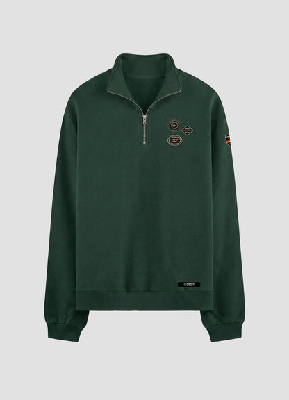 Sudadera Zip 2/3 - W&H German Grand prix - Verde imperial - Windhund and Hase