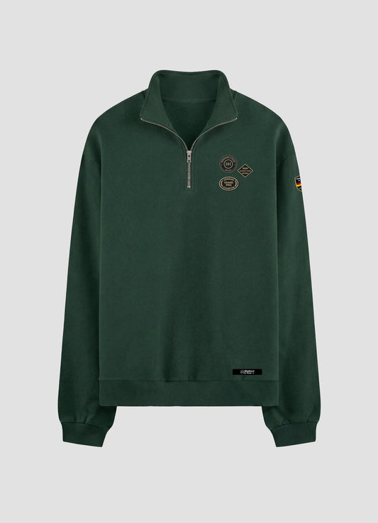 Sudadera Zip 2/3 - W&H German Grand prix - Verde imperial - Windhund and Hase