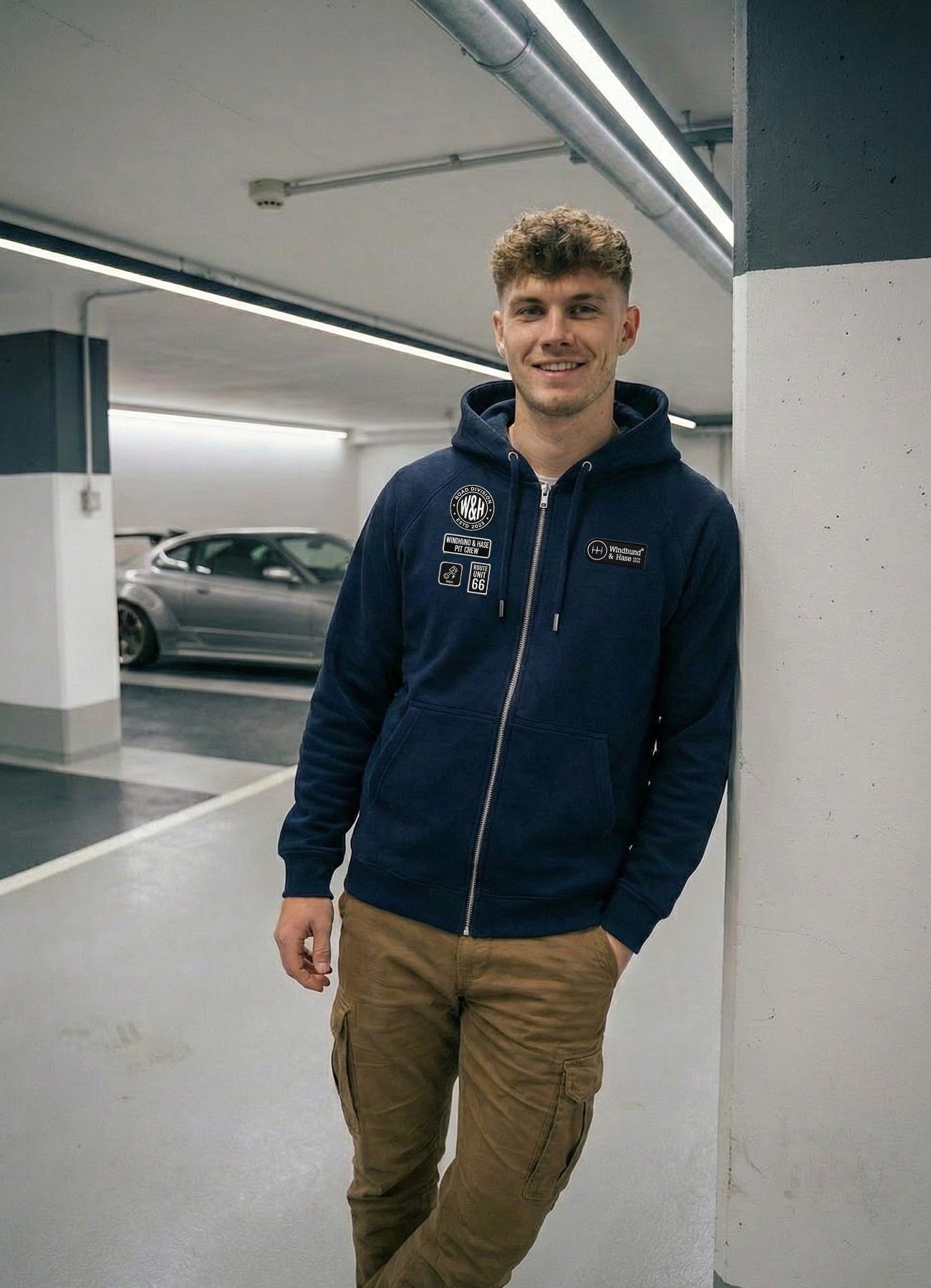 Sudadera Zip - Windhund Pit Crew - French Marino - Windhund and Hase